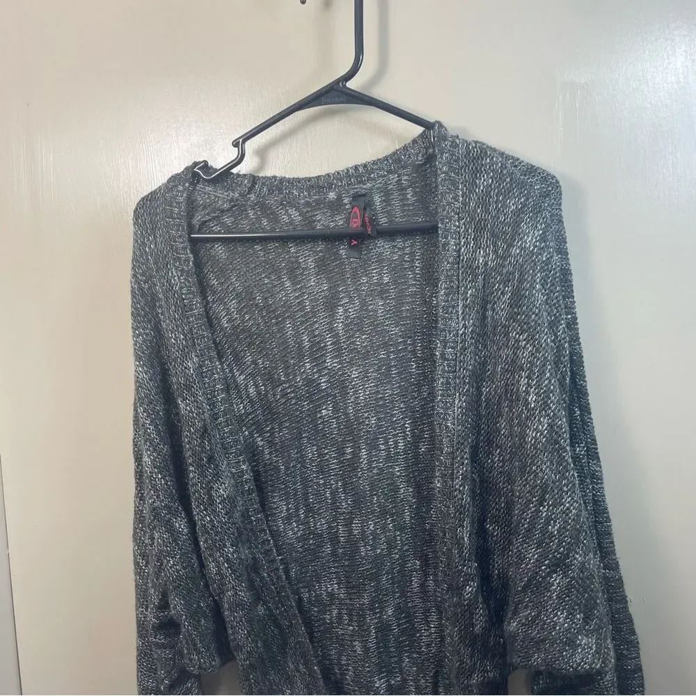 Yoki Gray Open‎ Front Knit Cardigan Sweater Lightweight Slouchy Fit M Whimsigoth